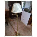 Brass Floor Lamp w/Shade 58" tall