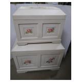 2 Cream Colored Trunks-Lg 26.5xx15.5x20"