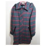 Plaid Coat made in Germany-75% Wool-Large