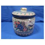 Unikat Handpainted Polish Pottery Lidded Canister