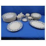 Dedham Pottery Potters Shed Dishes, Butter Dish &