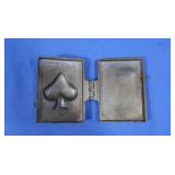 Antique Hinged Metal Chocolate Mold-Spade Playing