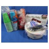 New Plastic Cups, Paper Plates, 300pc Clear