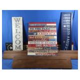Wall Dï¿½cor, Pledge, 2 Welcome, 2 Wood Shelves 24"