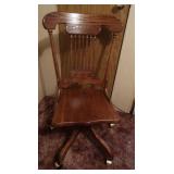 Wooden Office Chair on Wheels