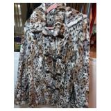 Pamela McCoy Faux Fur Animal Print Jacket-sz Lg