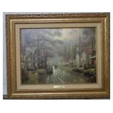 Thomas Kinkade Framed Hometown Evening w/COA-Ed