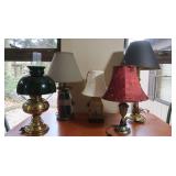 5 Decorative Lamps w/Shades 17" to 26"