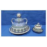 Unikat Handmade Polish Pottery 2 Butter Bells