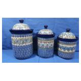 Unikat Handpainted Polish Pottery-Canister Set