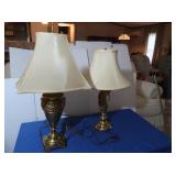 Brass Swan Lamp w/Shade 26"H, Brass Lamp w/Shade