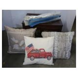 Decorative Pillows, Space Bags & Wood Crate