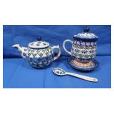 Unikat Handpainted Polish Pottery-Tea Set