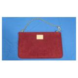 Louis Vuitton Burgundy Alcantara Suede Pouch