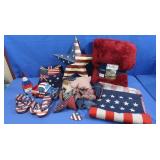 Patriotic D?cor, New Red Ruffle Throw