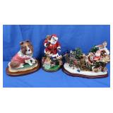 3 Danbury Mint Santas Shelties Displays