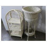 Wicker Plant Stand 15x34", 3-tier Shelf 10x15x33"