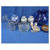 Cobalt Pitcher, Ginger Jar, Battery Op Lights &