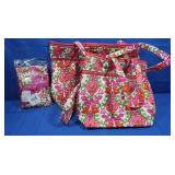 New Vera Bradley-Vera Tote, Tote, Cosmetic Trio