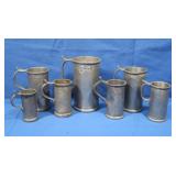 Antique Fein-Zinn Pewter Measuring Beer Mugs-many