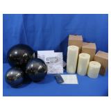 Mercury Glass Lighted Spheres, Decorative