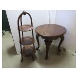 Wooden 3-tiered Tower 36"h, Wood End Table