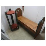 Country Bench 36x11.5x26" & 2-tiered Stand 28"h