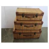 Set of 3 Wicker Trunks-largest 24x16x10"