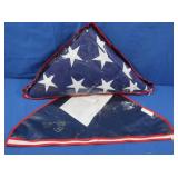 Folded Navy Memorial American Flag w/Protective