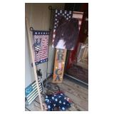 Yard Flags, Patriotic Solar Ball, Painted Slate