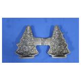 Antique Hinged Metal Chocolate Mold-Christmas