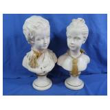 2 Busts-signed on bottoms 17" H