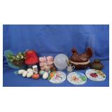 Hull Bake & Serve Hen on Nest, False Eggs (wood),