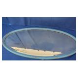 Oval Framed Mirror 42x20"