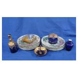 Handpainted Oriental Plates, Handpainted Blue