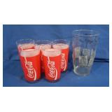 5 Coca Cola Drinking Glasses, Jigger Glass