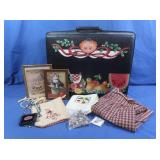 Painted Suitcase & Decor