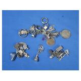 Mostly SterlingCharms w/Broken Bracelet-71gr gross