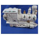 Ceramic Christmas Decorated Train Engine