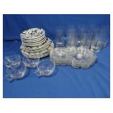 Mayer China Saucers & Plates, Glass Cups