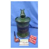 Tobacco Ceramic Canisters w/Pipe Stand