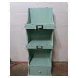 Teal Organizer w/3 Cubbys, Drawers & Hooks