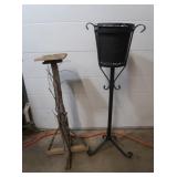 Metal Plant Stand, Wood Twig Stand
