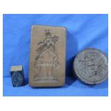 Vintage Wooden Cookie Press Mold, 1 Double-Sides