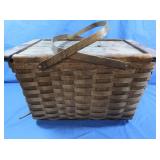 Vintage Wooden Picnic Basket