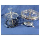 Silver Toned Tier Server, Tru Kink Warmer Server