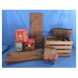 Wood Crate, Tins, Daily Bread Tray & more