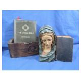 Antique Drawer, Mother Mary, Antique Bible & more