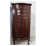 8-drawer 2-door Wooden Jewelry Chest 41Hx19Wx14"D