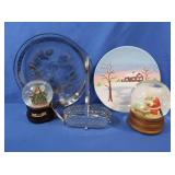 Santa & Baby Jesus Snow Globe Music Box, Angel